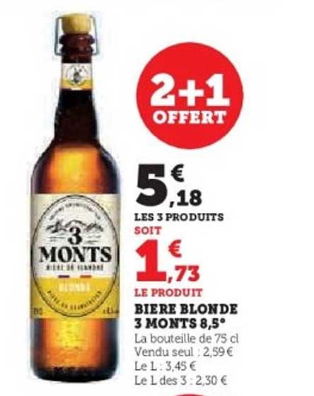 Bière Blonde 3 Monts 8,5° - 2+1 offert