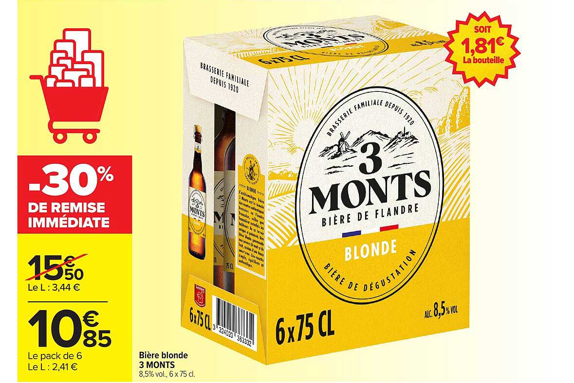 Bière blonde 3 MONTS