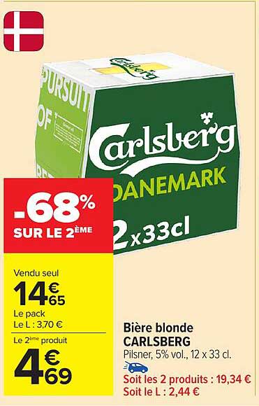 Bière blonde CARLSBERG