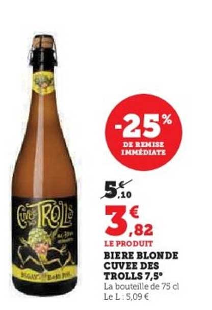 BIÈRE BLONDE CUVÉE DES TROLLS 7,5°