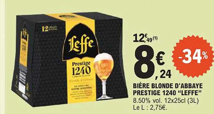BIÈRE BLONDE D'ABBEY PRESTIGE 1240 “LEFFE”