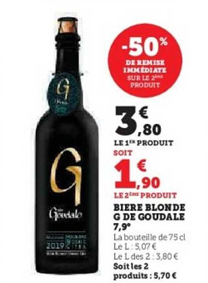BIERE BLONDE G DE GOUDALE 7,9°