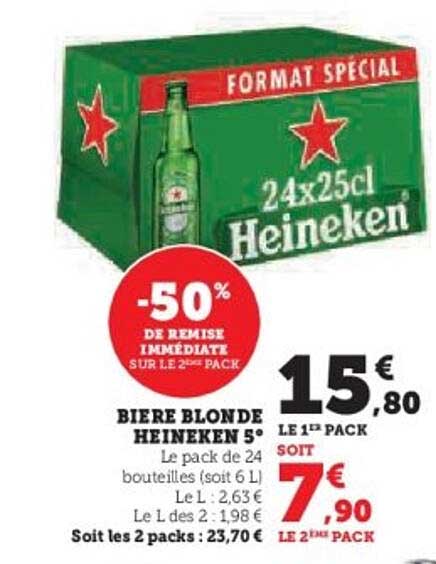 BIERE BLONDE HEINEKEN 5*