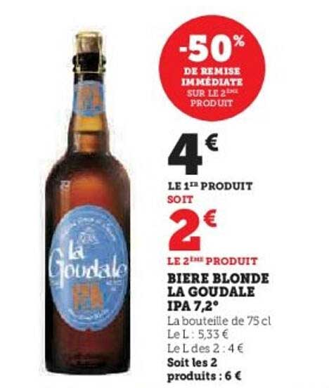 BIERE BLONDE LA GOUDALE IPA 7.2°