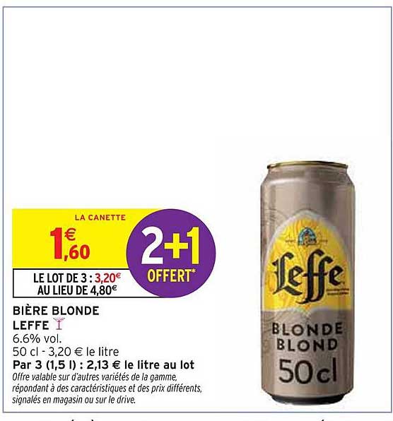 BIÈRE BLONDE LEFFE 6.6% vol