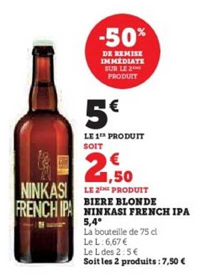 BIERE BLONDE NINKASI FRENCH IPA 5,4°