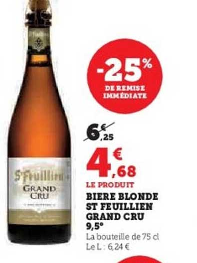 BIERE BLONDE ST FEUILLEN GRAND CRU 9,5°
