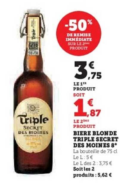 Bière Blonde Triple Secret des Moines 8°