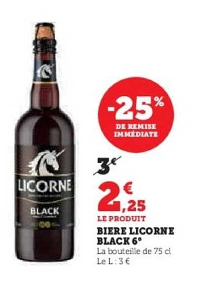 BIERE LICORNE BLACK 6°