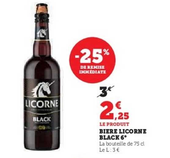 BIERE LICORNE BLACK 6°