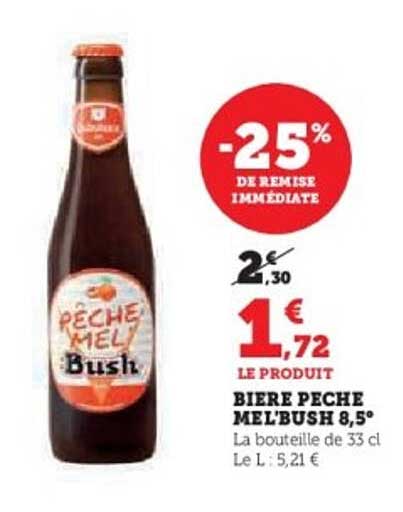 BIERE PECHE MEL'BUSH 8,5°