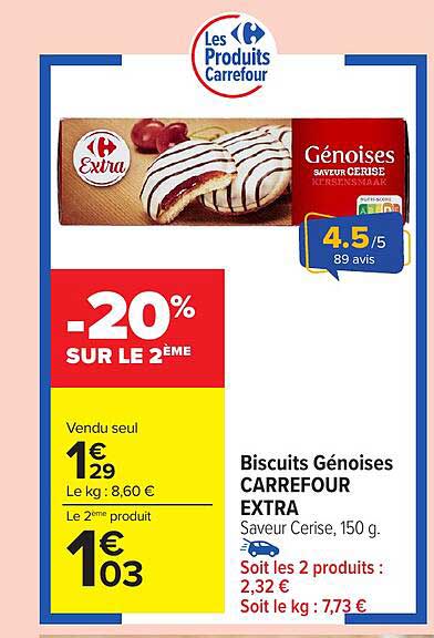 Biscuits Généoises CARREFOUR EXTRA