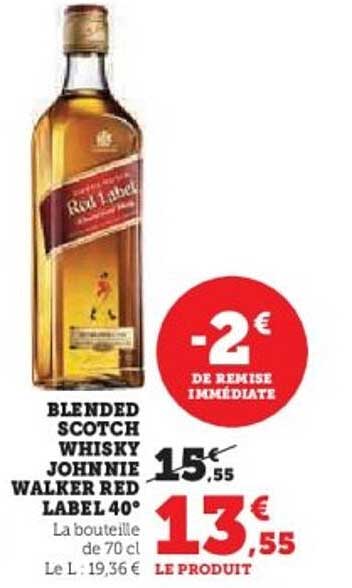 BLENDED SCOTCH WHISKY JOHNNIE WALKER RED LABEL 40°