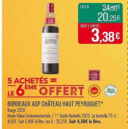 BORDEAUX AOP CHÂTEAU HAUT PEYRUGUET* Rouge 2020