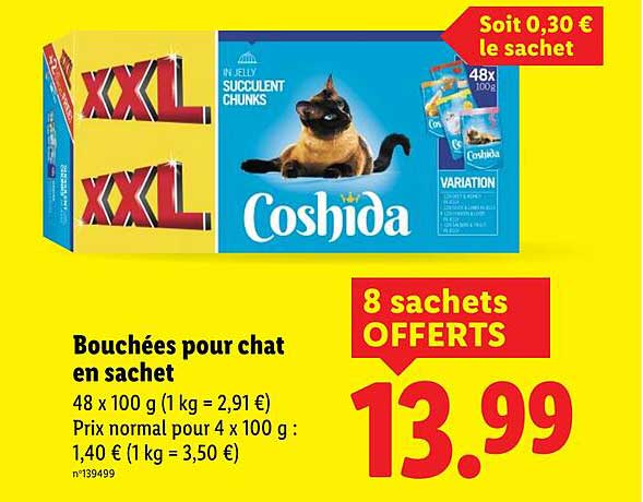 Bouchées pour chat en sachet