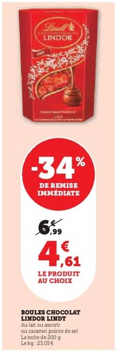 BOULES CHOCOLAT LINDOR LINDT