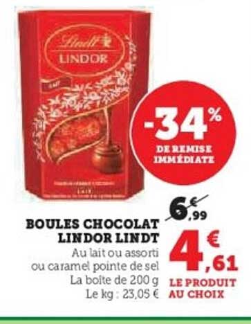 BOULES CHOCOLAT LINDOR LINDT
