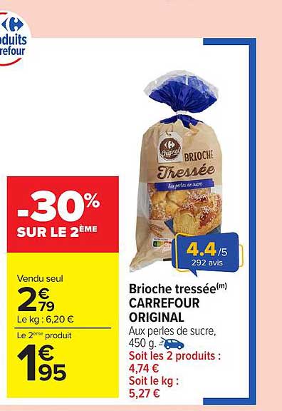 Brioche tressée Carrefour Original