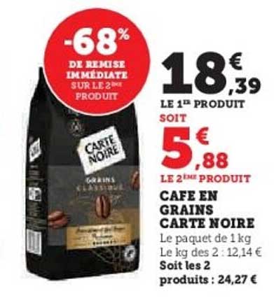 CAFE EN GRAINS CARTE NOIRE