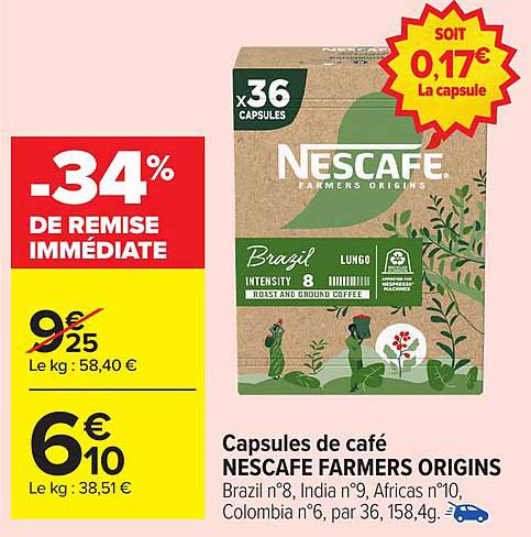 Capsules de café NESCAFÉ FARMERS ORIGINS