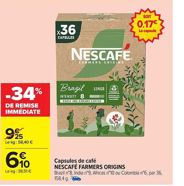 Capsules de café NESCAFÉ FARMERS ORIGINS