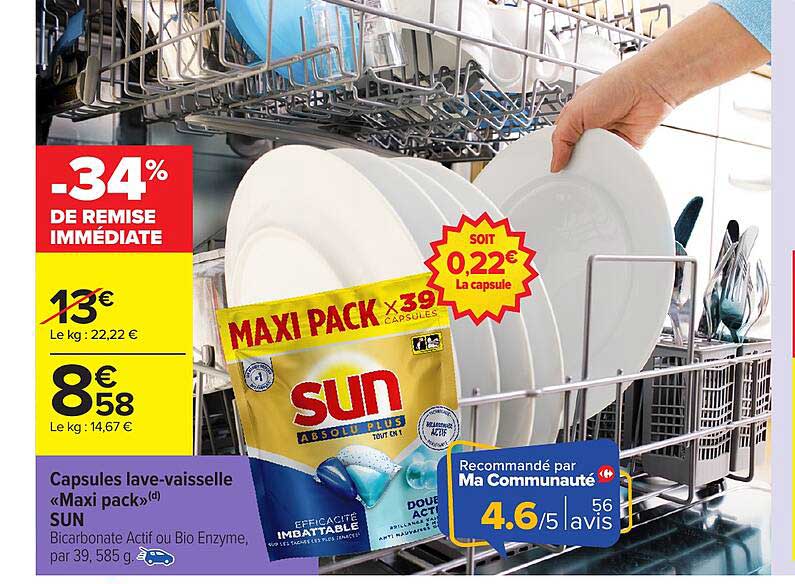 Capsules lave-vaisselle «Maxi pack» SUN