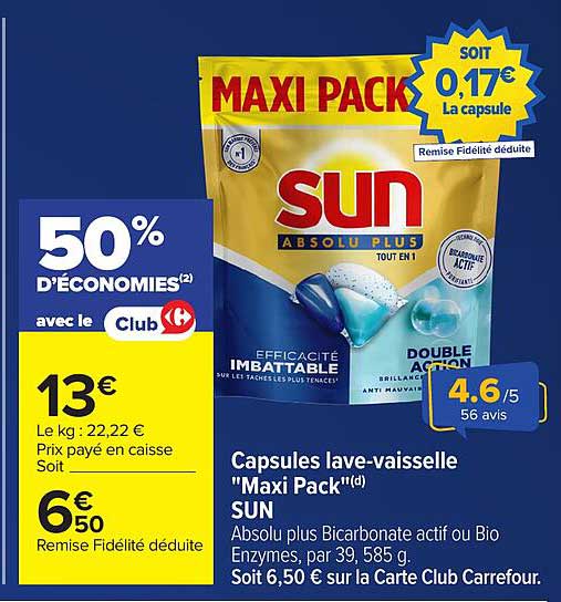 Capsules lave-vaisselle "Maxi Pack"(d) SUN