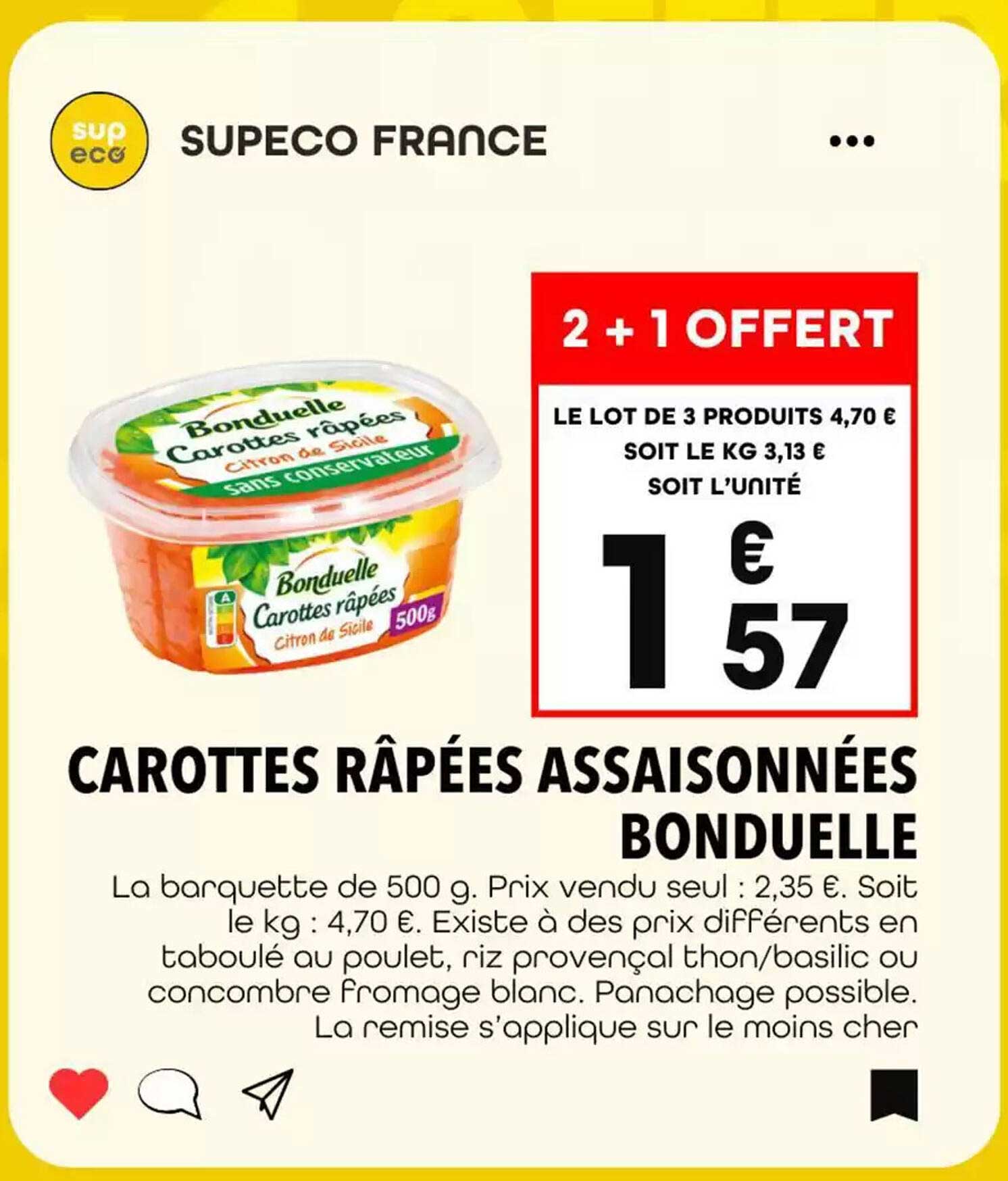 CAROTTES RÂPÉES ASSAISONNÉES BONDUELLE