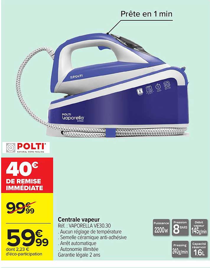 Centrale vapeur Polti VAPORELLA VE30.30