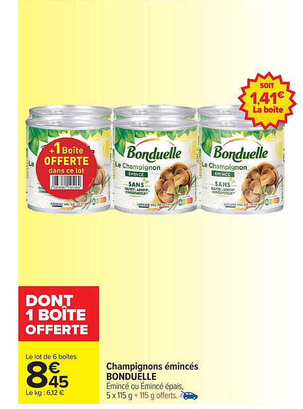 Champignons émincés BONDUELLE