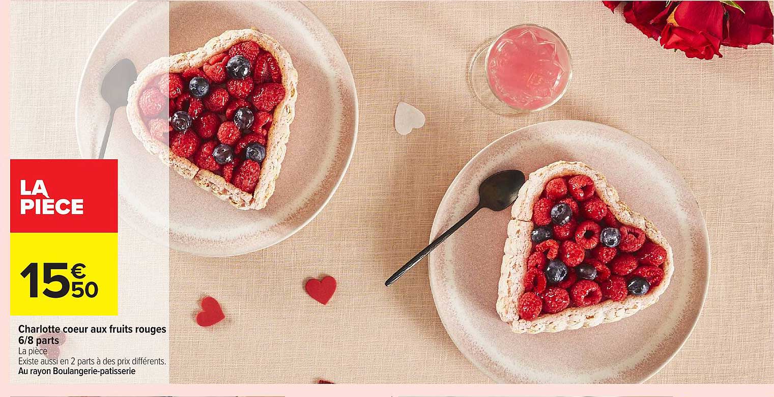 Charlotte coeur aux fruits rouges