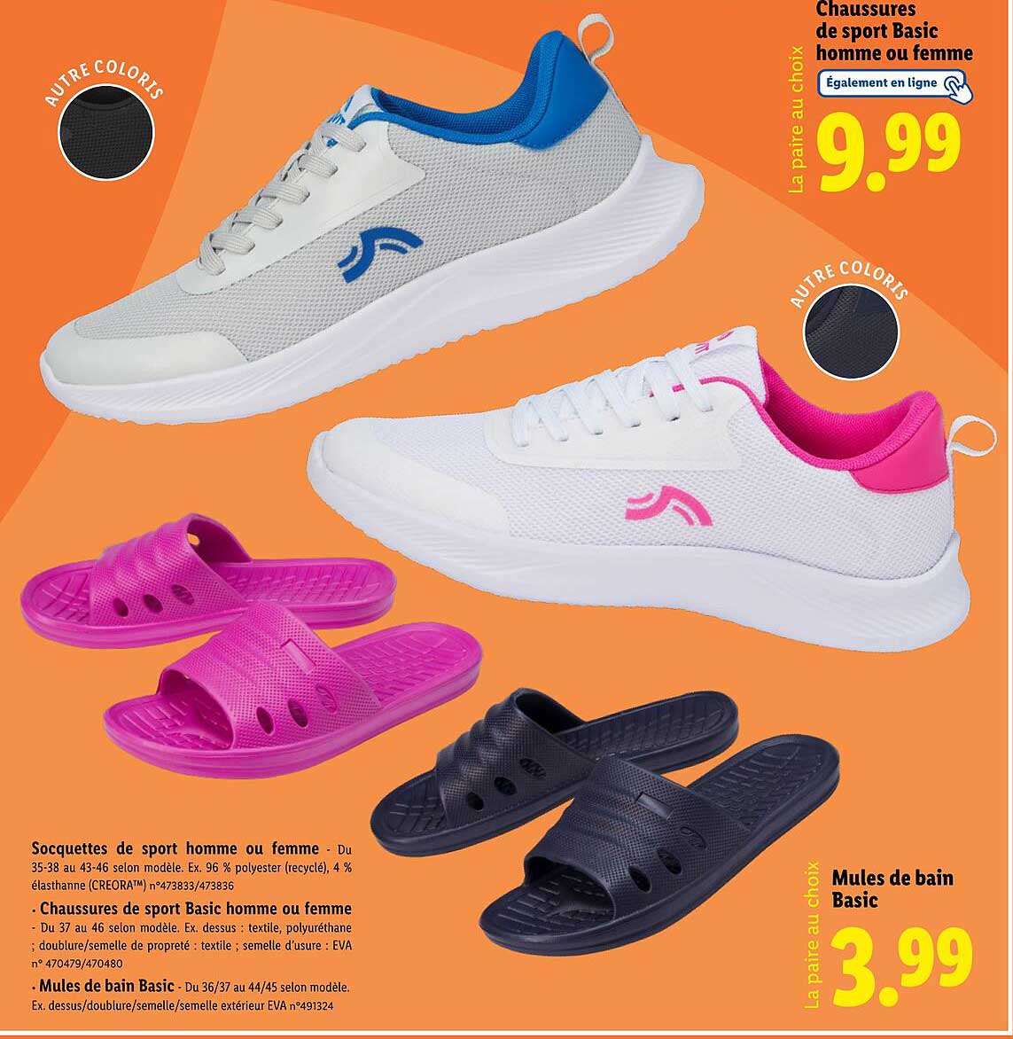 Chaussures de sport Basic homme ou femme