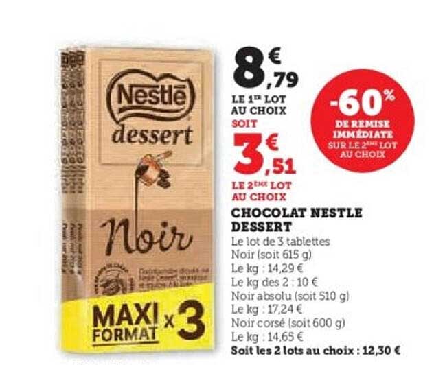 CHOCOLAT NESTLE DESSERT