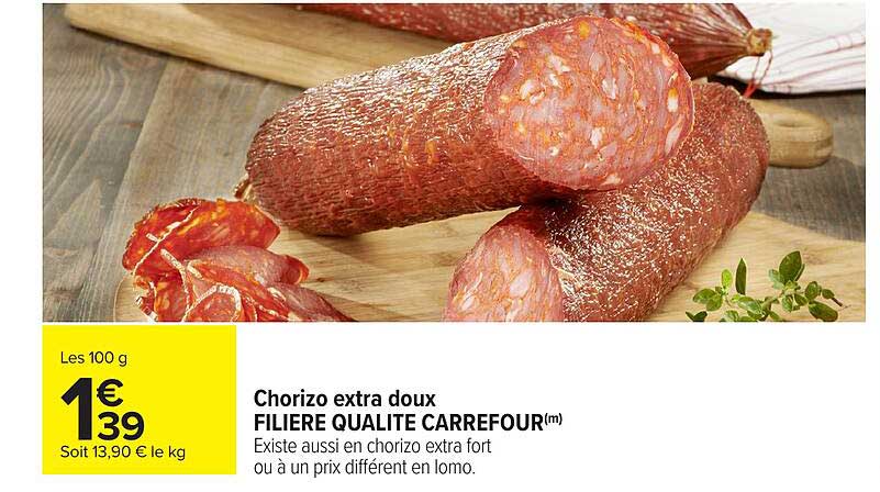 Chorizo extra doux FILIERE QUALITE CARREFOUR(m)