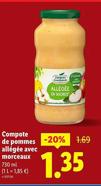 Compote de pommes allégée avec morceaux