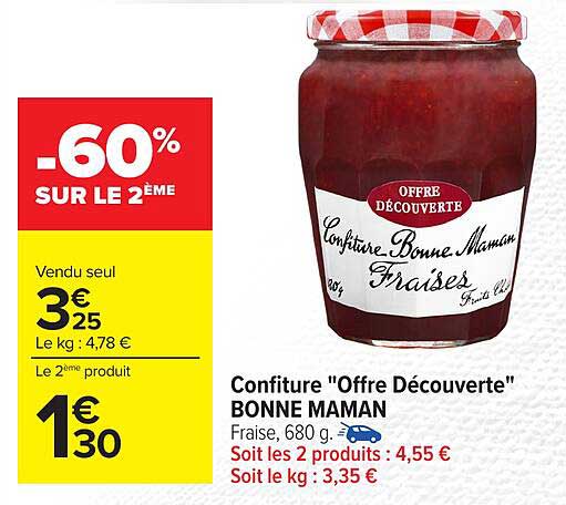 Confiture "Offre Découverte" BONNE MAMAN