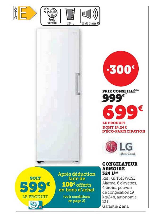 CONGÉLATEUR ARMOIRE 324 (L)
