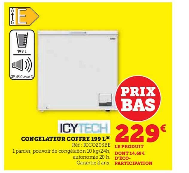 CONGELATEUR COFFRE 199 L(B)