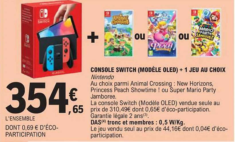 CONSOLE SWITCH (MODÈLE OLED) + 1 JEU AU CHOIX