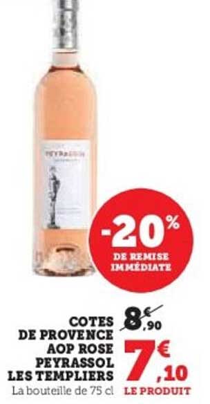COTES DE PROVENCE AOP ROSE PEYRASSOL LES TEMPLIERS