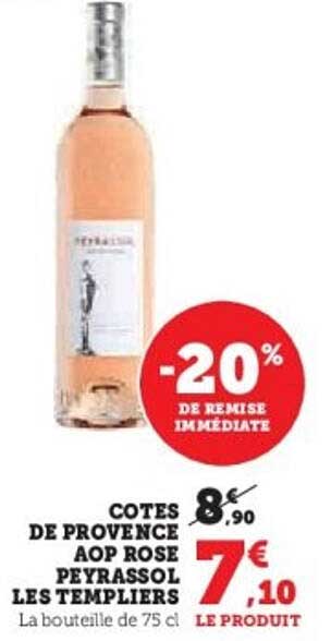 COTES DE PROVENCE AOP ROSE PEYRASSOL LES TEMPLIERS