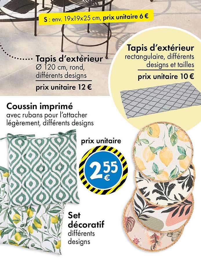 Coussin imprimé avec rubans