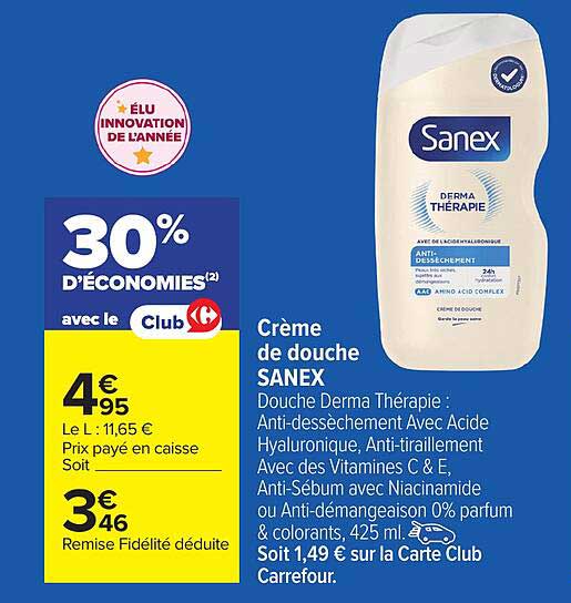 Crème de douche SANEX