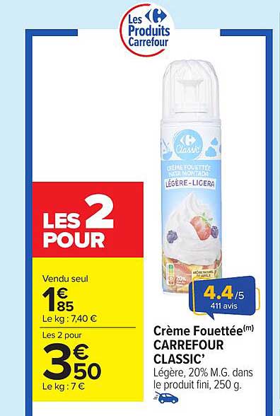 Crème Fouettée CARREFOUR CLASSIC’