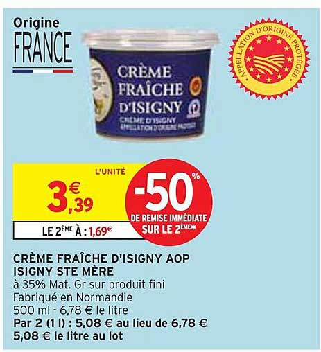 CRÈME FRAÎCHE D'ISIGNY AOP ISIGNY STE MÈRE