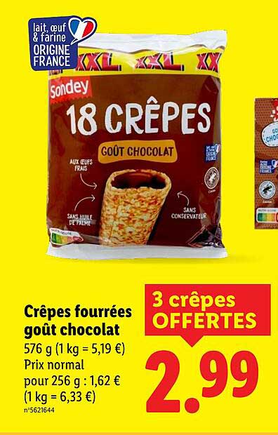 Crêpes fourrées goût chocolat