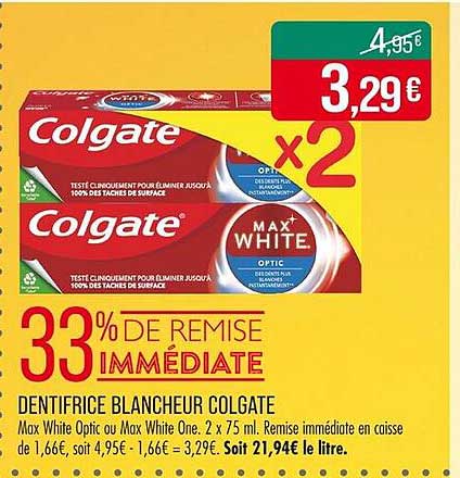 DENTIFRICE BLANCHEUR COLGATE