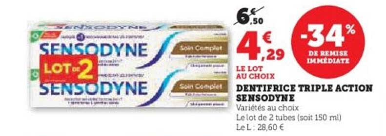 DENTIFRICE TRIPLE ACTION SENSODYNE