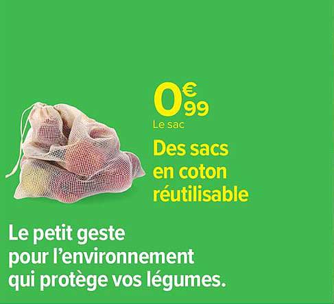 Des sacs en coton réutilisable