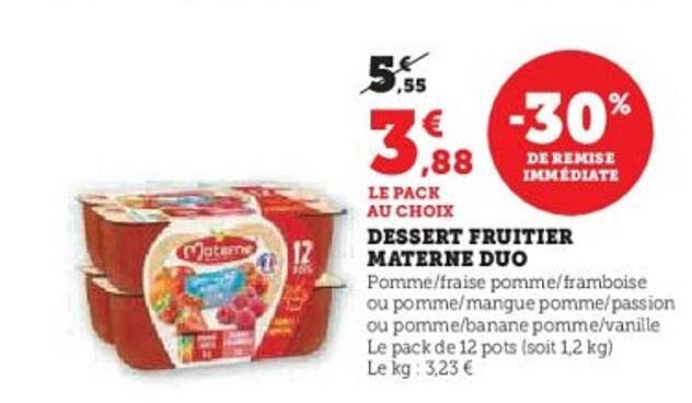 DESSERT FRUITER MATERNEL DUO